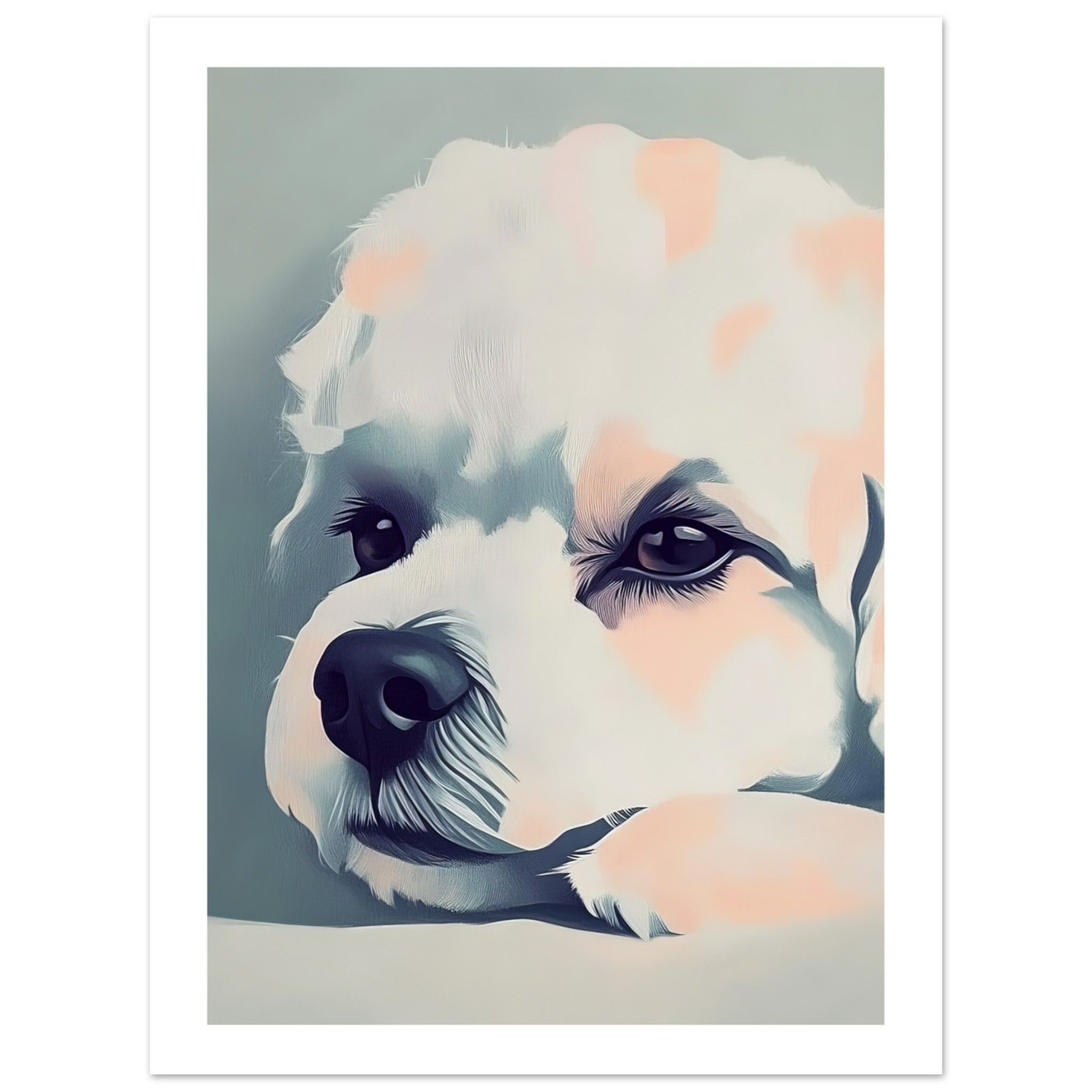Bichon Frise Dog Relaxing Pastel Colored