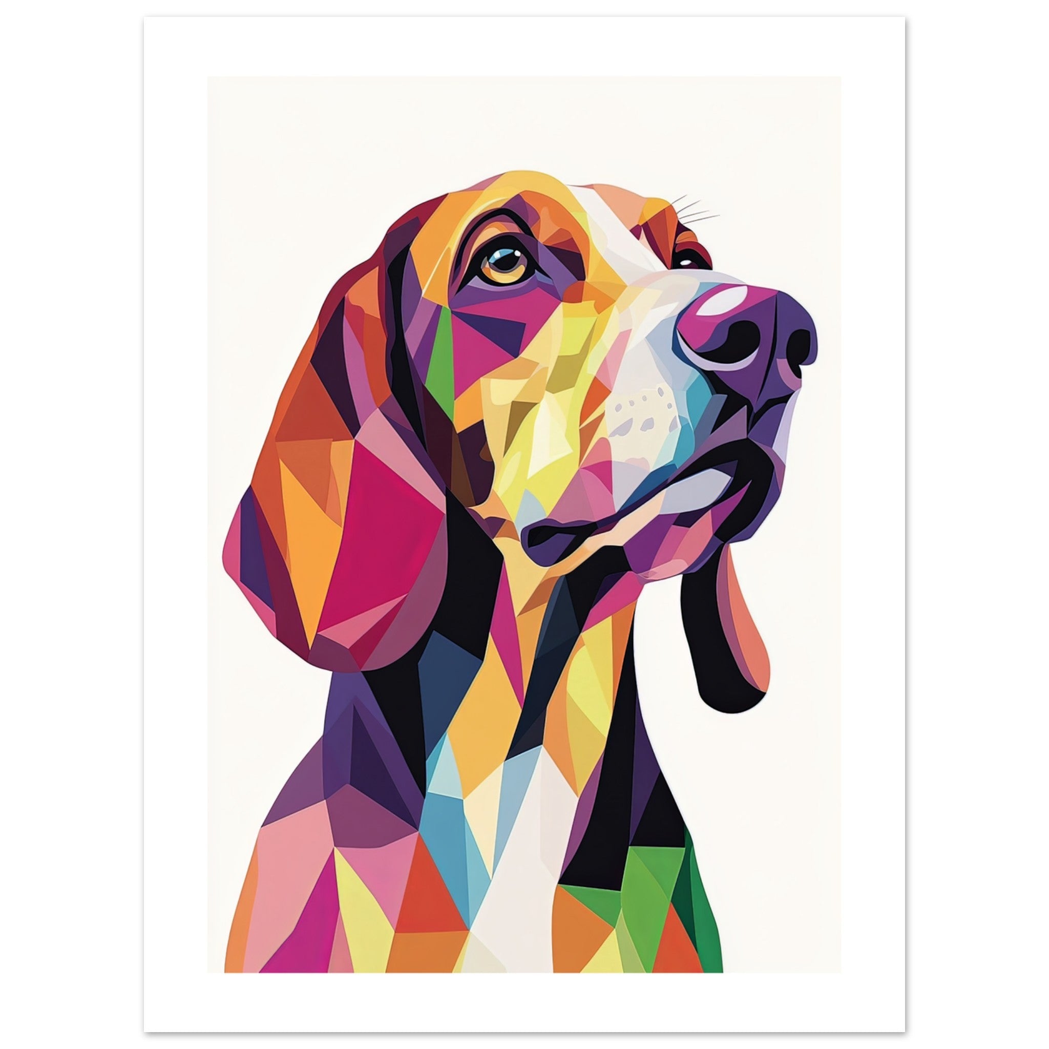 Bloodhound Dog Illustrated with Colorful Triangles 5