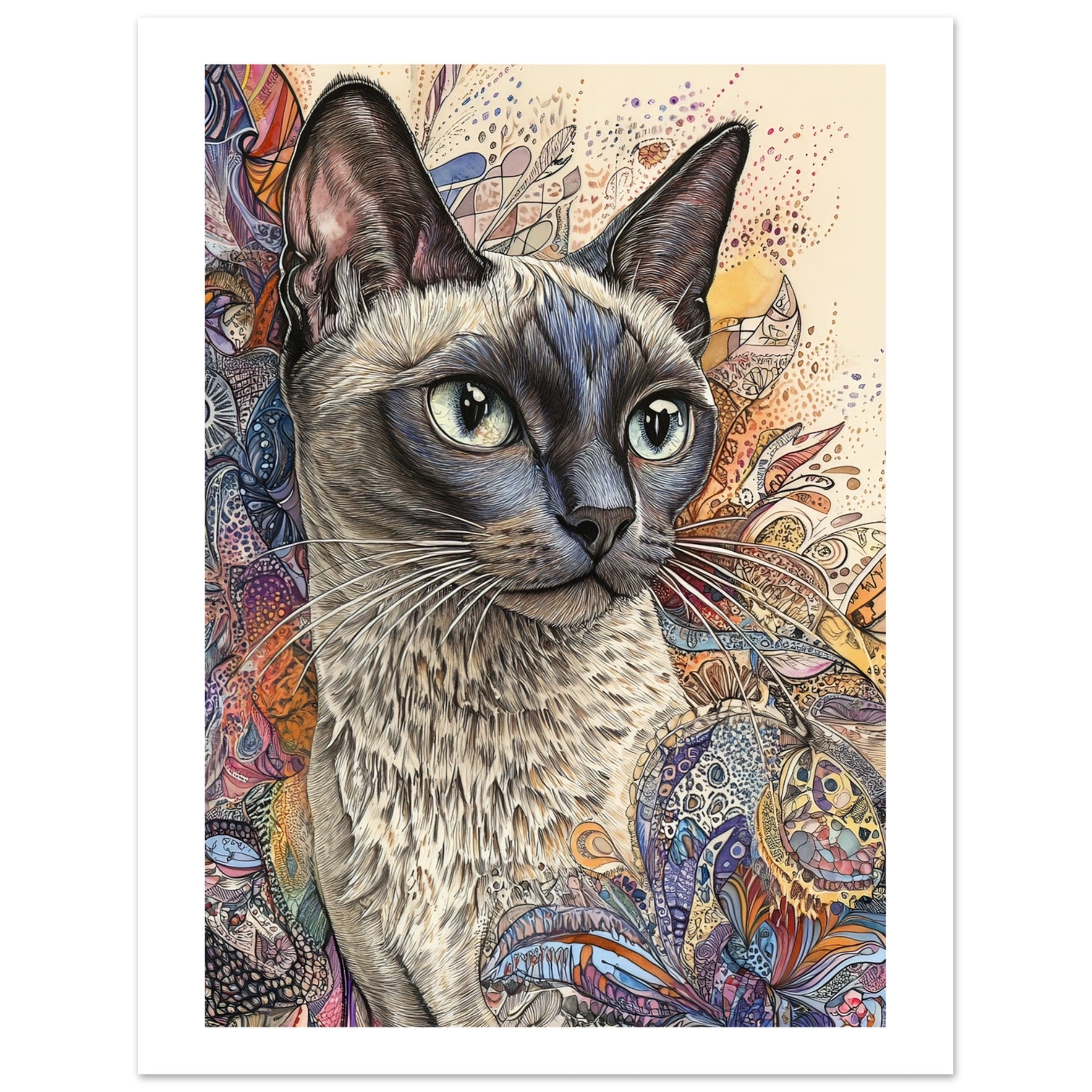 Burmese Cat Painted With Tone Pen 3