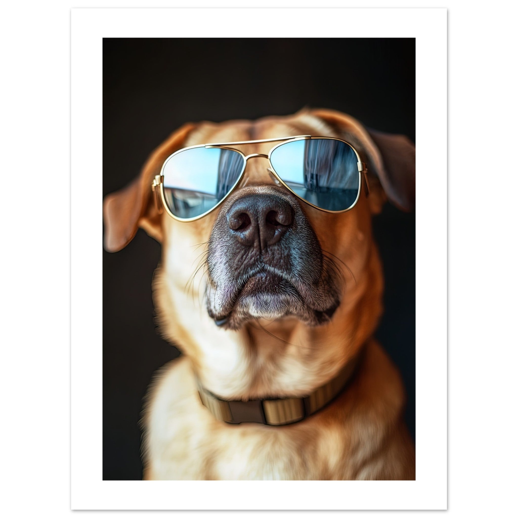 Anatolian Shepherd Dog Wearing Pilot Sunglasses