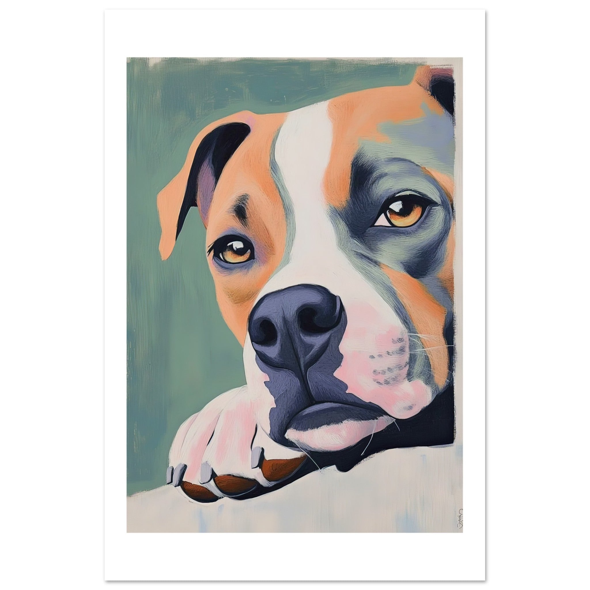 American Staffordshire Dog Relaxing Pastel Colored
