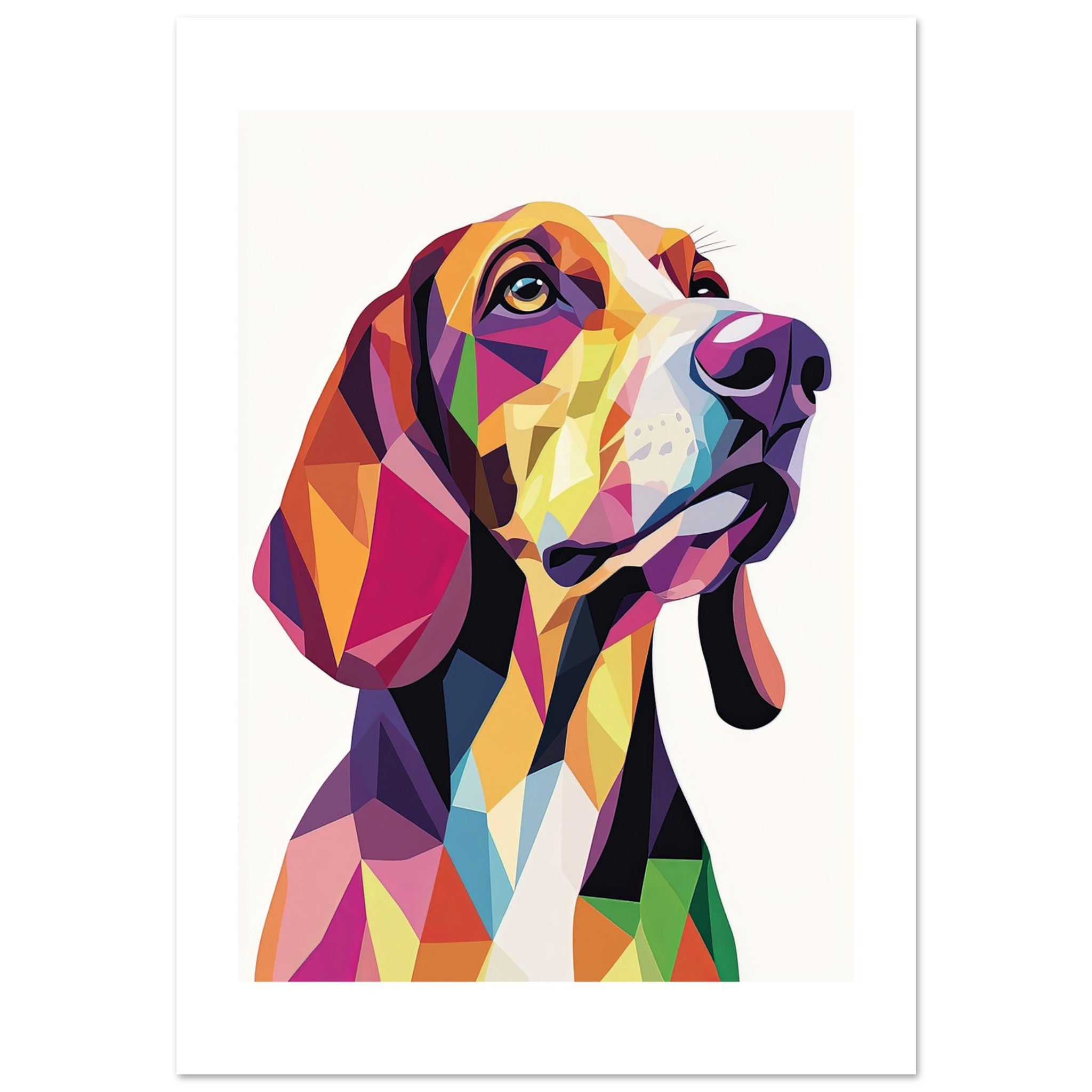 Bloodhound Dog Illustrated with Colorful Triangles 5