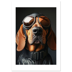 Bloodhound Dog Wearing Pilot Sunglasses 1