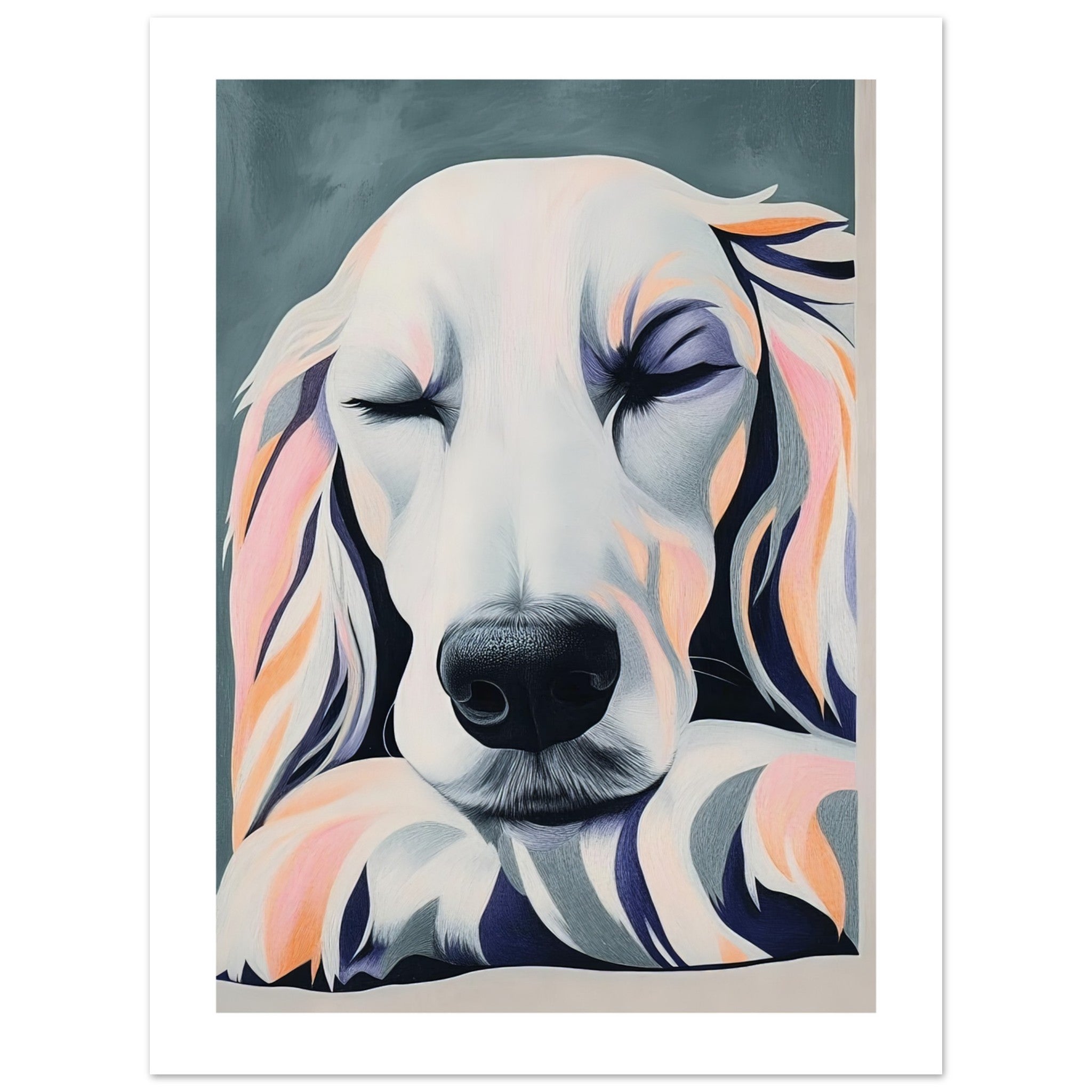 Afghan Hound Dog Relaxing Pastel Colored