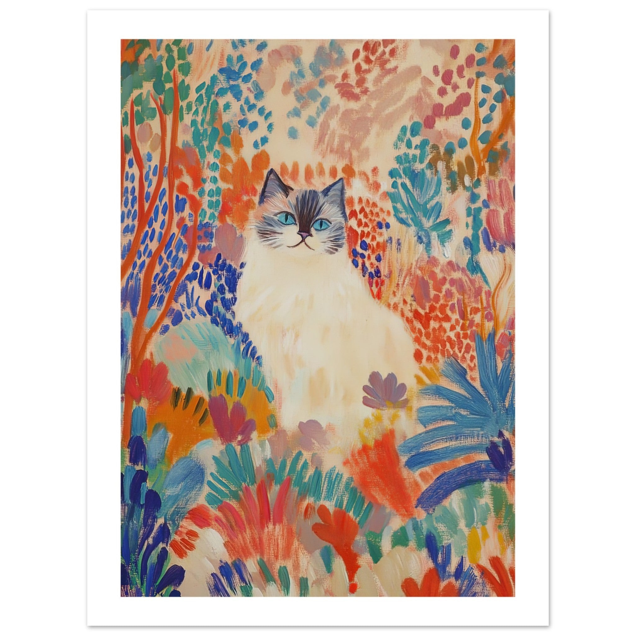Birman Cat Inspired by Matisse 1