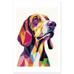Bloodhound Dog Illustrated with Colorful Triangles 5