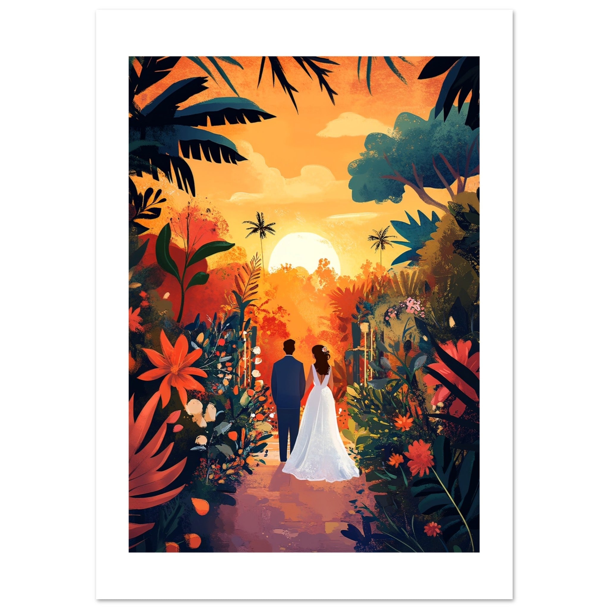 A wedding couple infront of a garden 4