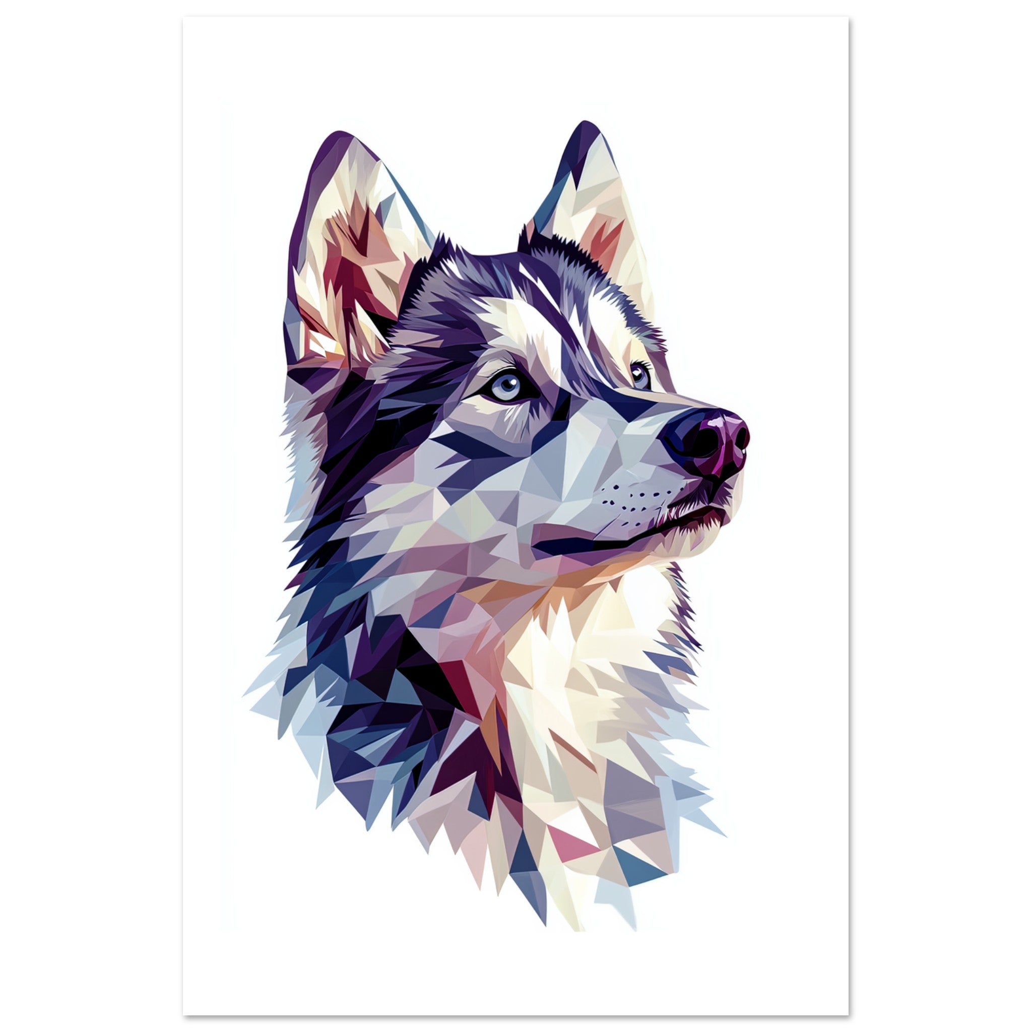 Alaskan Malamute Dog Illustrated with Colorful Triangles 1