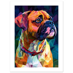 Boerboel Dog Illustrated with Colorful Triangles 4