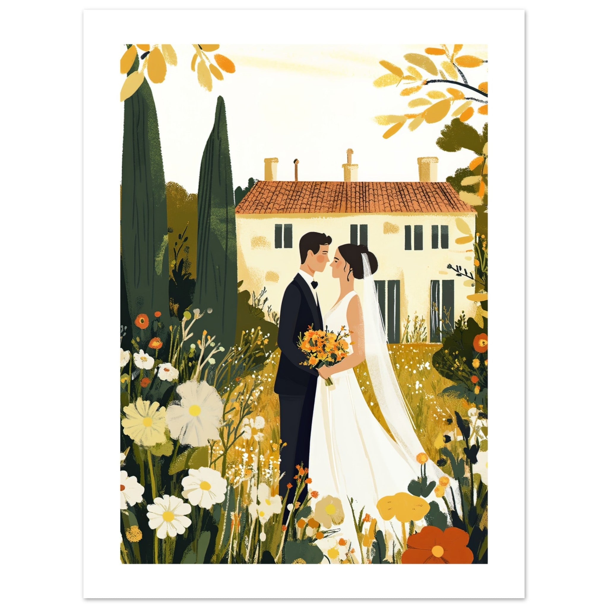 A wedding couple infront of a garden 1