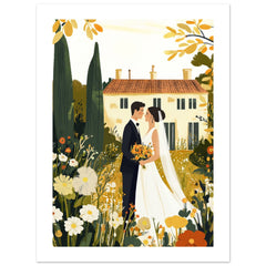 A wedding couple infront of a garden 1