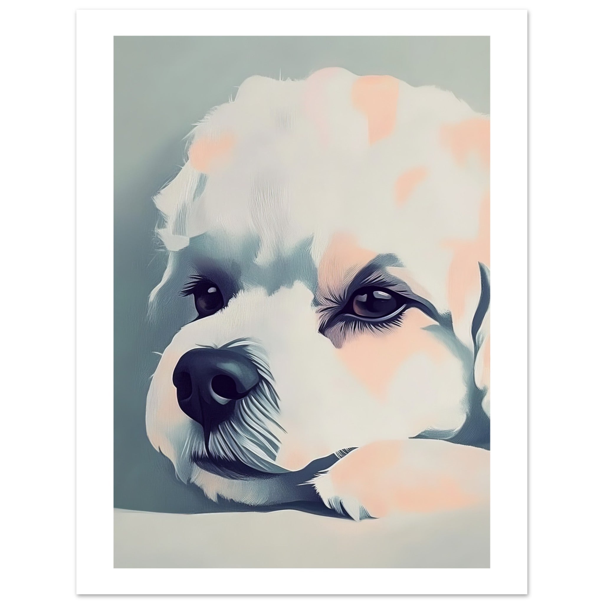 Bichon Frise Dog Relaxing Pastel Colored