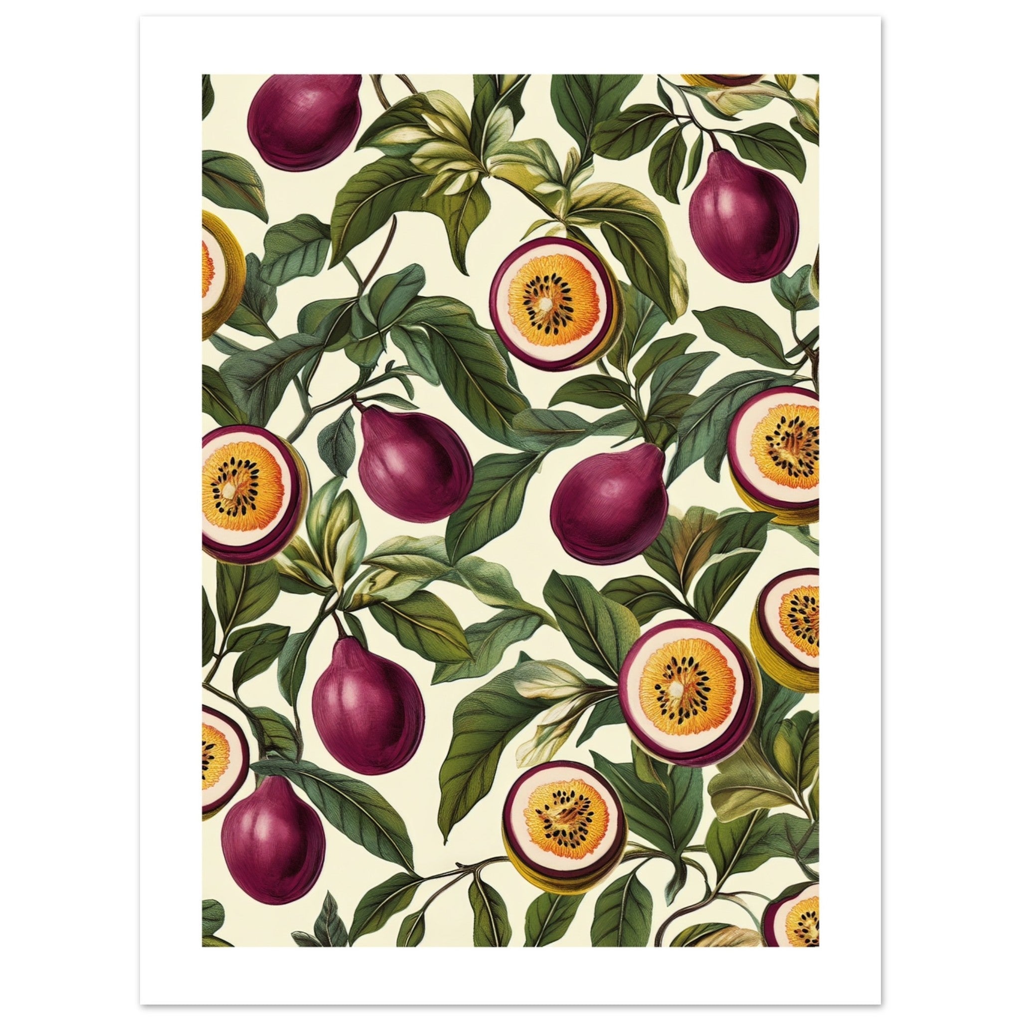 A pattern of Passionfruits