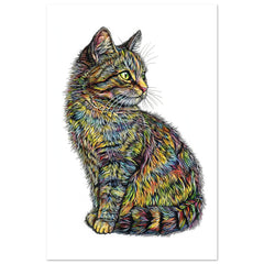 American Bobtail Cat Painted With Tone Pen 2
