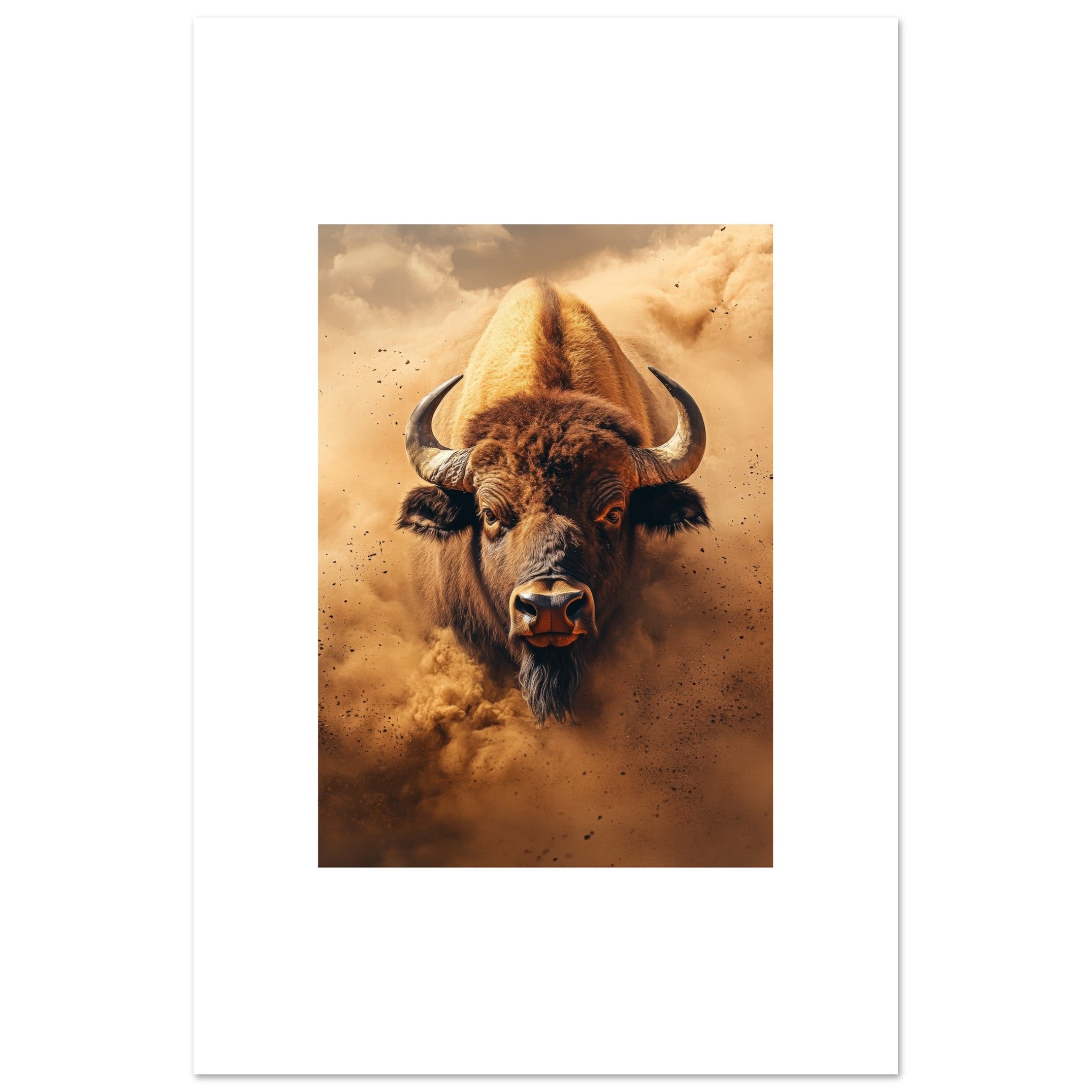 Buffalo portrait in a sandstorm 3