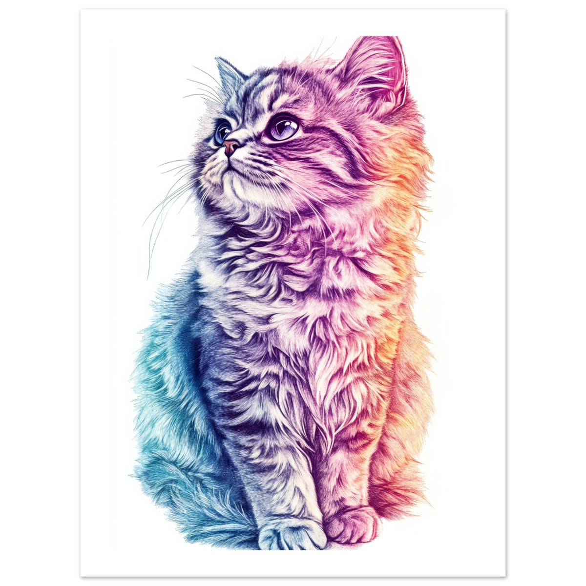 American Curl Cat Painted With Tone Pen 2