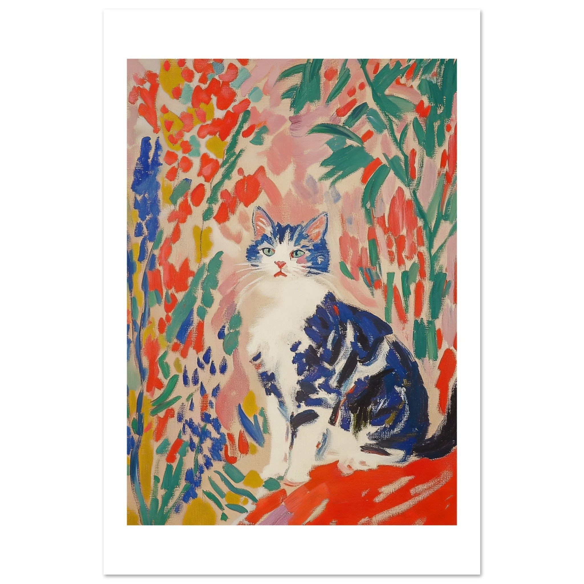 American Curl Cat Inspired by Matisse