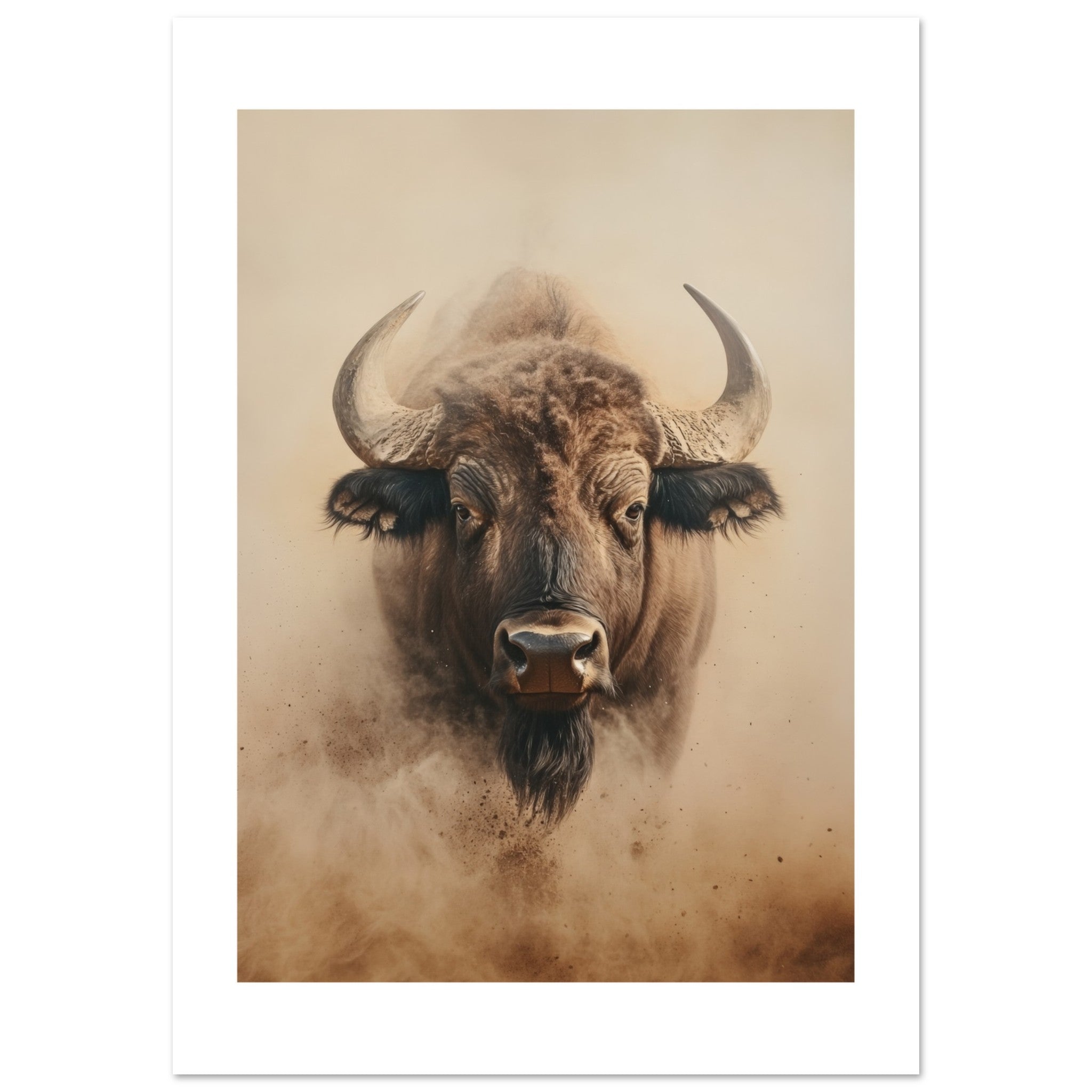 Buffalo portrait in a sandstorm 1