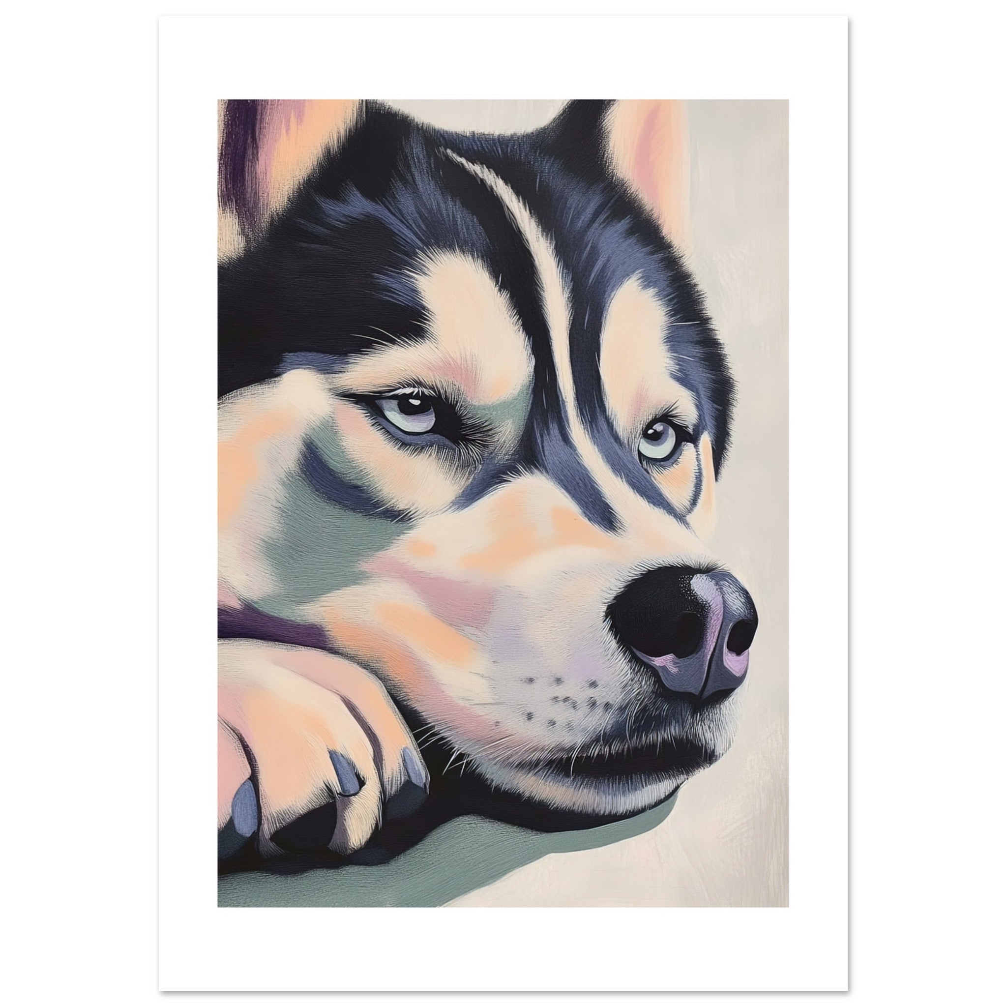 Alaskan Malamute Dog Relaxing Pastel Colored