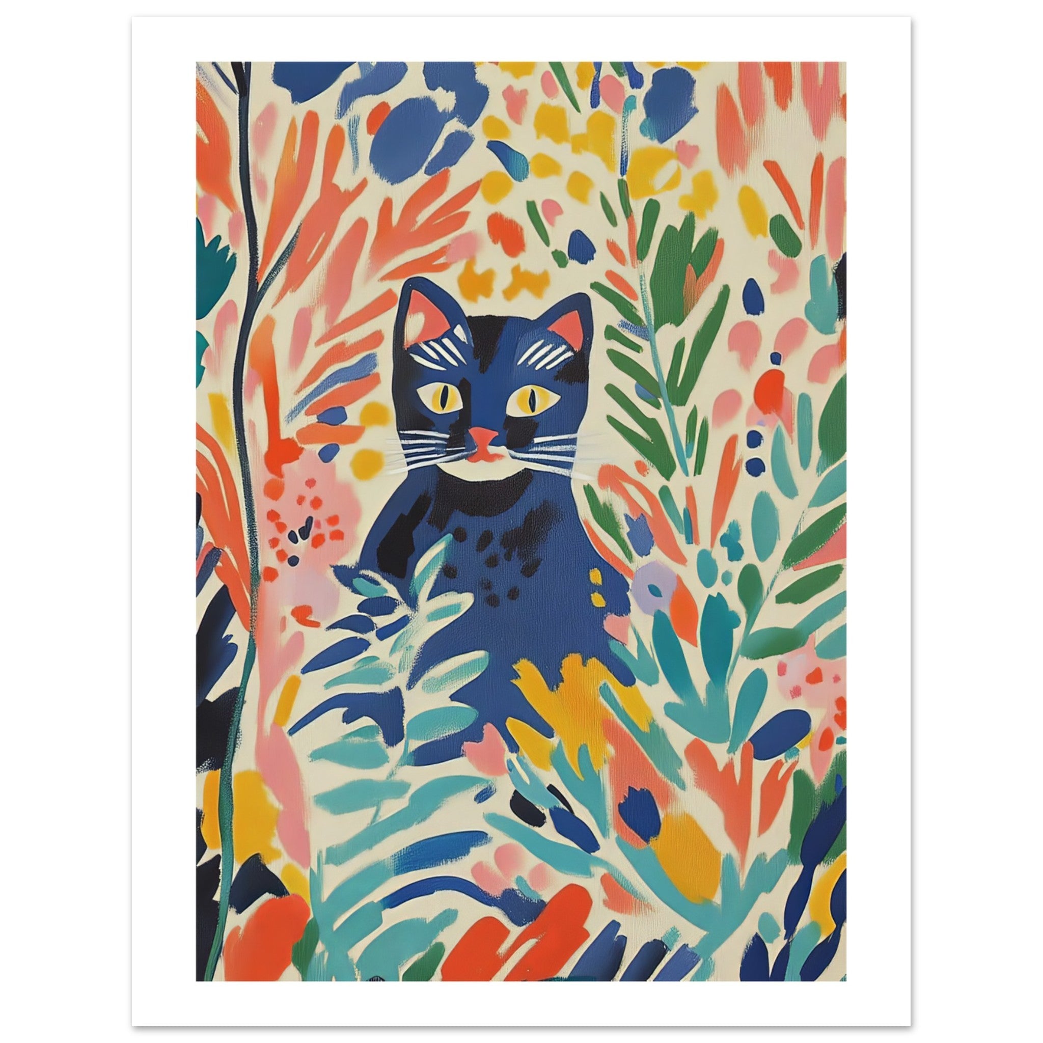American Bobtail Cat Inspired by Matisse