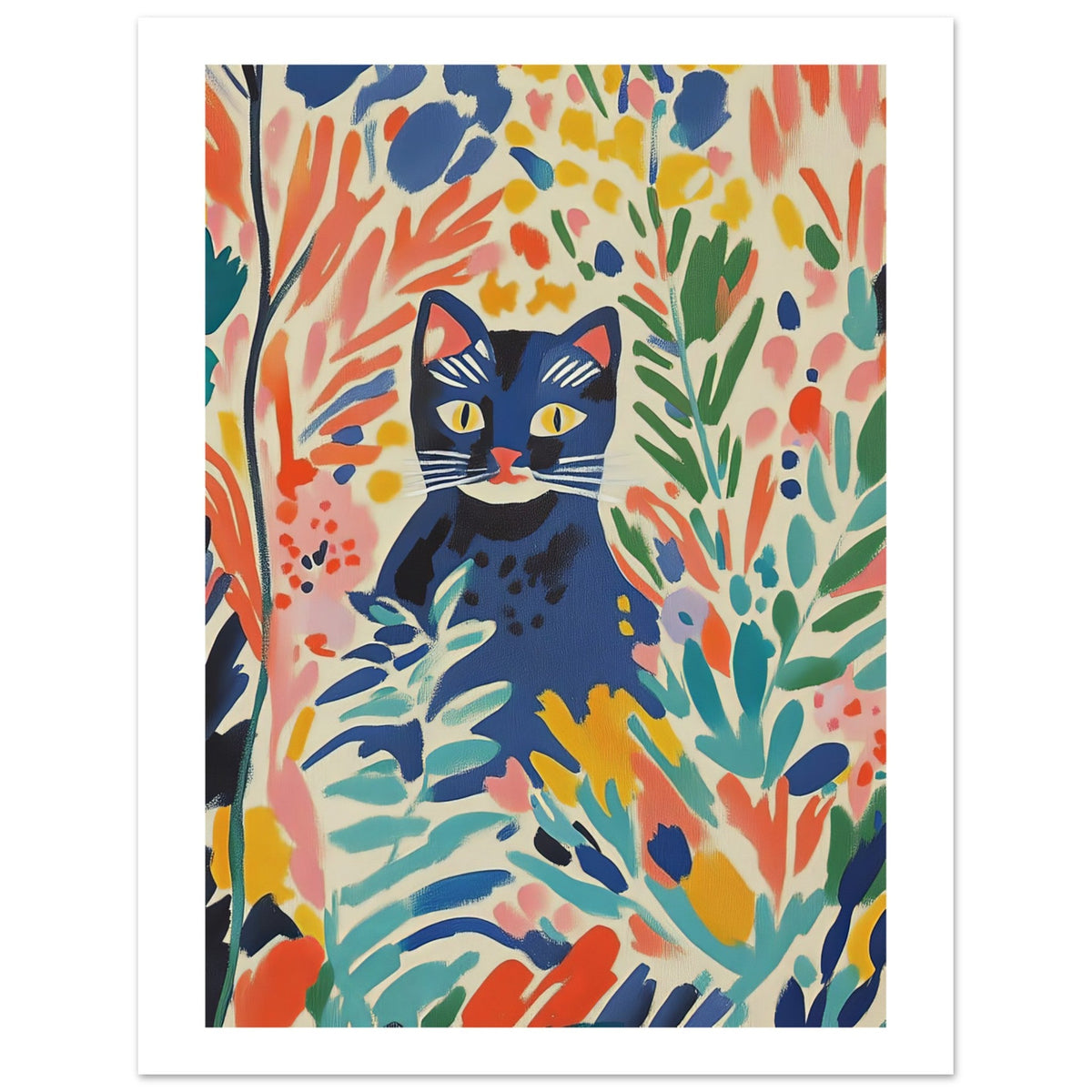 American Bobtail Cat Inspired by Matisse