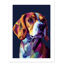 Beagle Dog Illustrated with Colorful Triangles 1