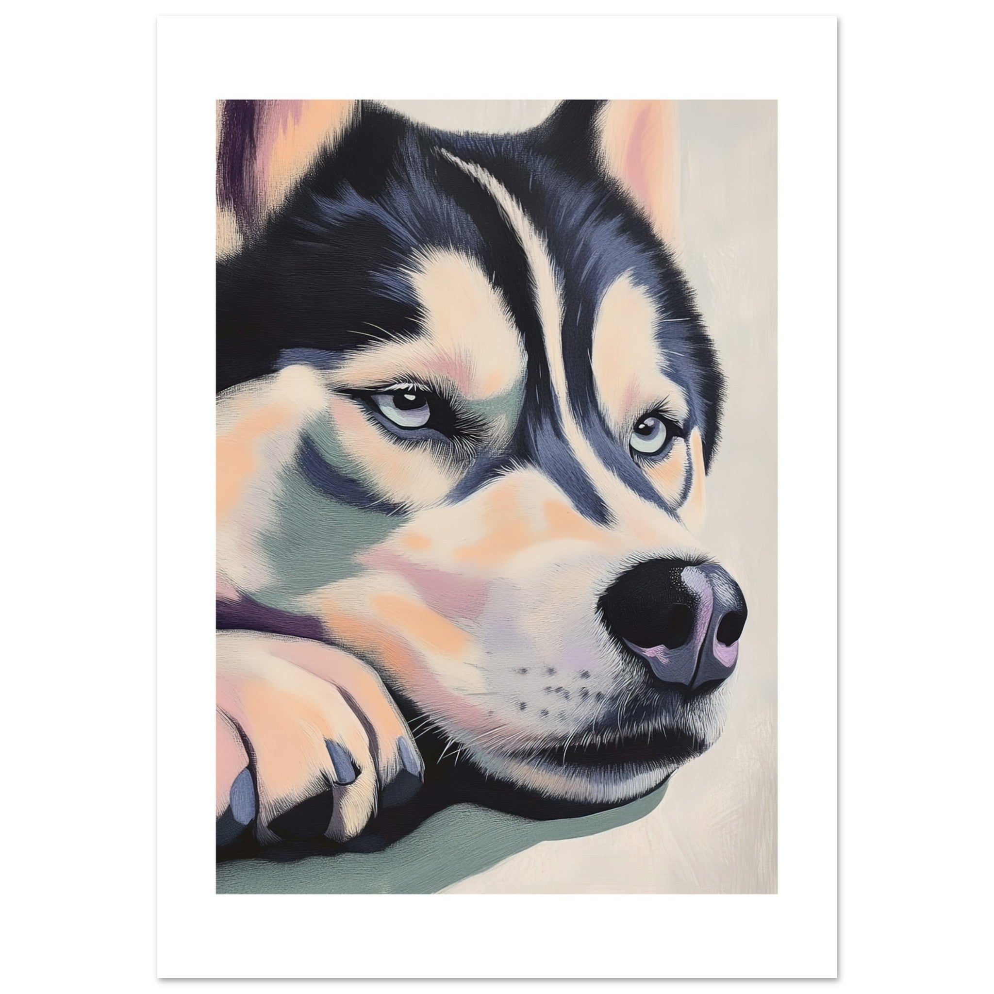 Alaskan Malamute Dog Relaxing Pastel Colored