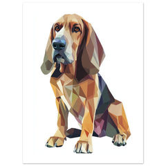 Bloodhound Dog Illustrated with Colorful Triangles 1