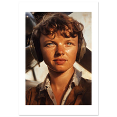 Amelia Earhart Poster Art Print // Wall-Art Of Famous Amelia Earhart