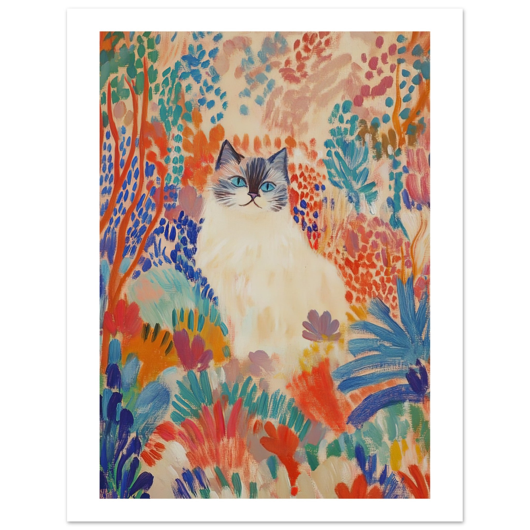 Birman Cat Inspired by Matisse 1