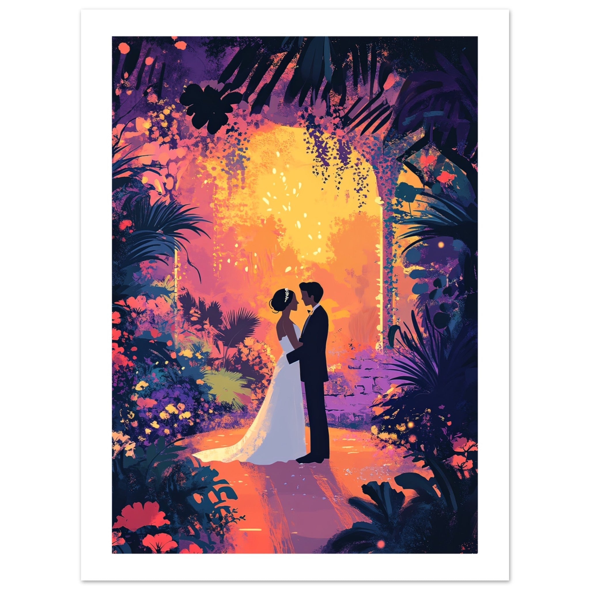 A wedding couple infront of a garden 2