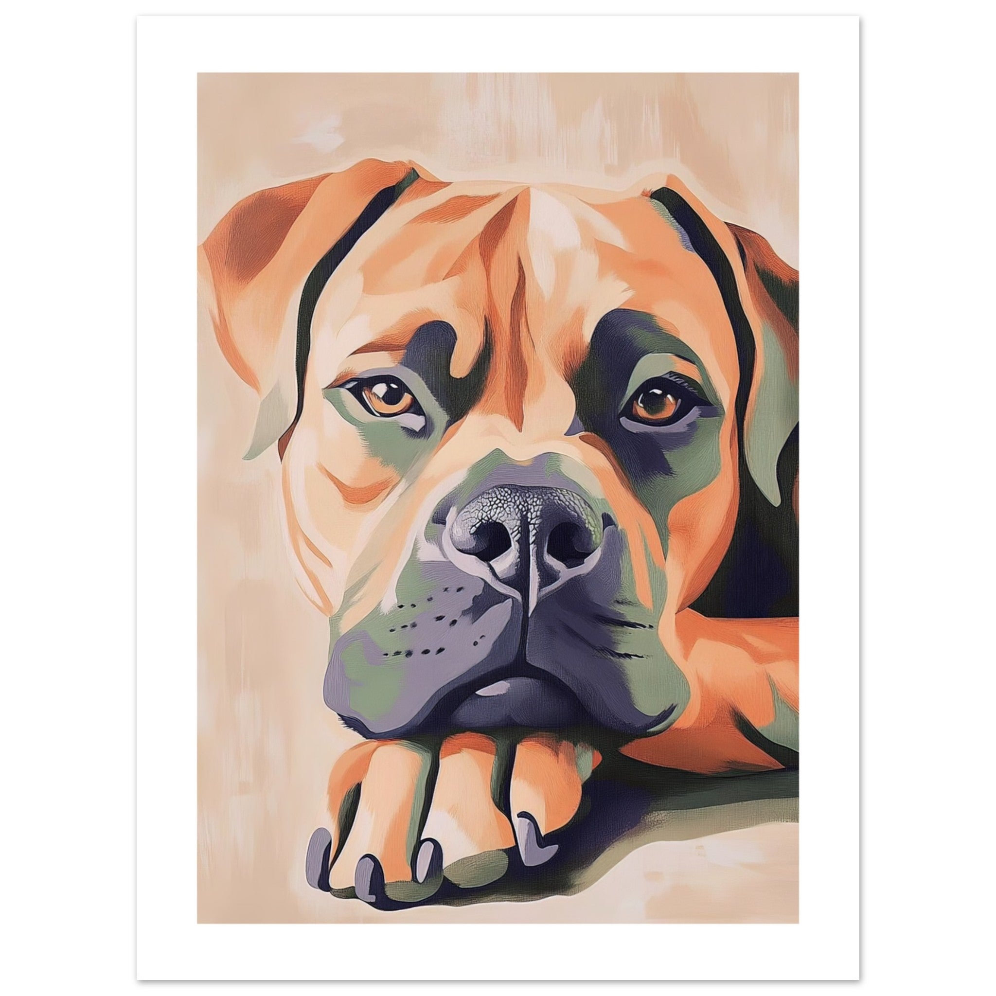 Boerboel Dog Relaxing Pastel Colored 1
