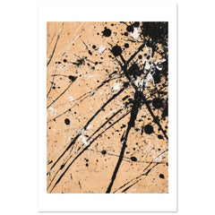 Black and white splashes on beige background 2