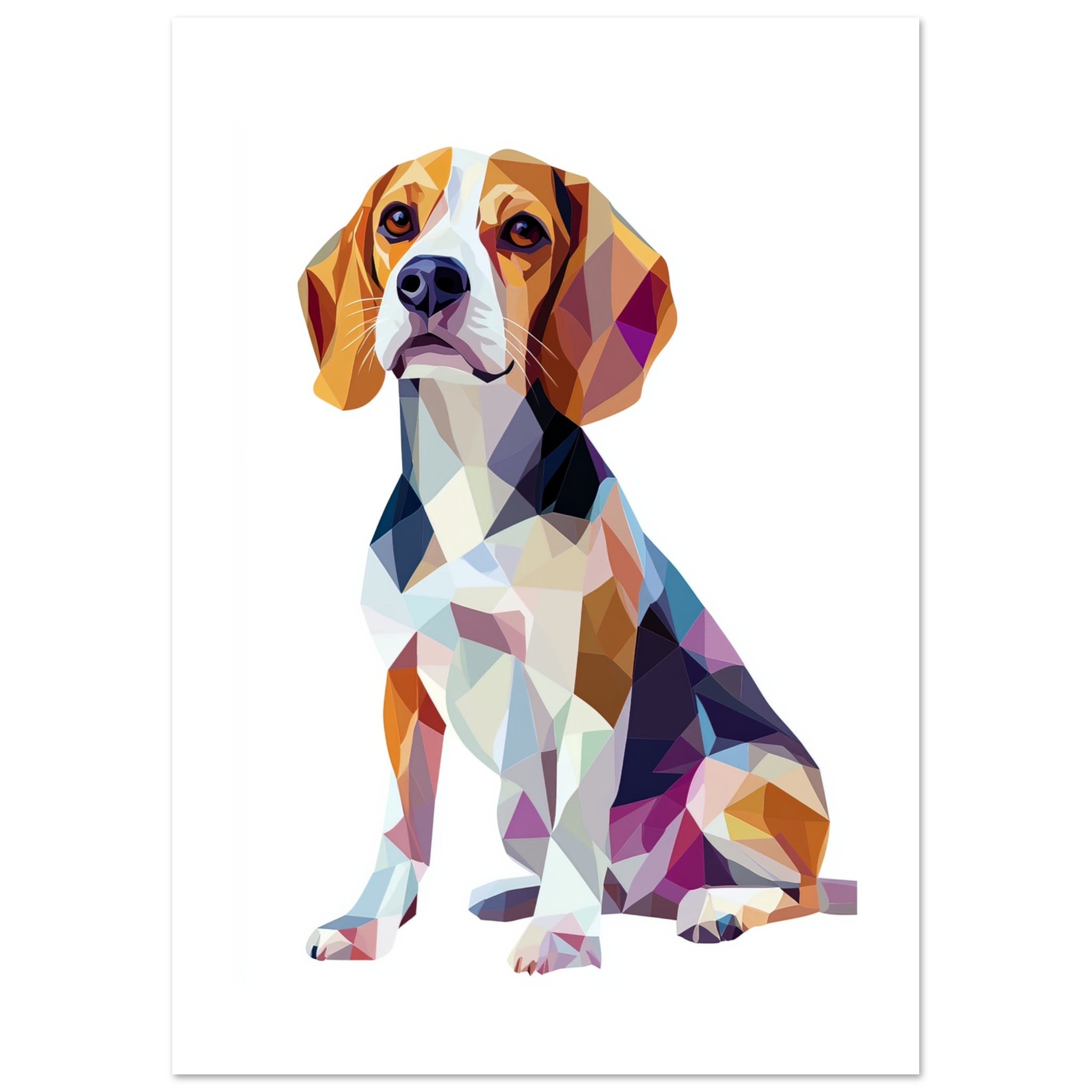 Beagle Dog Illustrated with Colorful Triangles 2