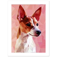 Basenji Dog Illustrated with Colorful Triangles 5