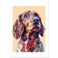 Boykin Spaniel Dog Illustrated with Colorful Triangles 2