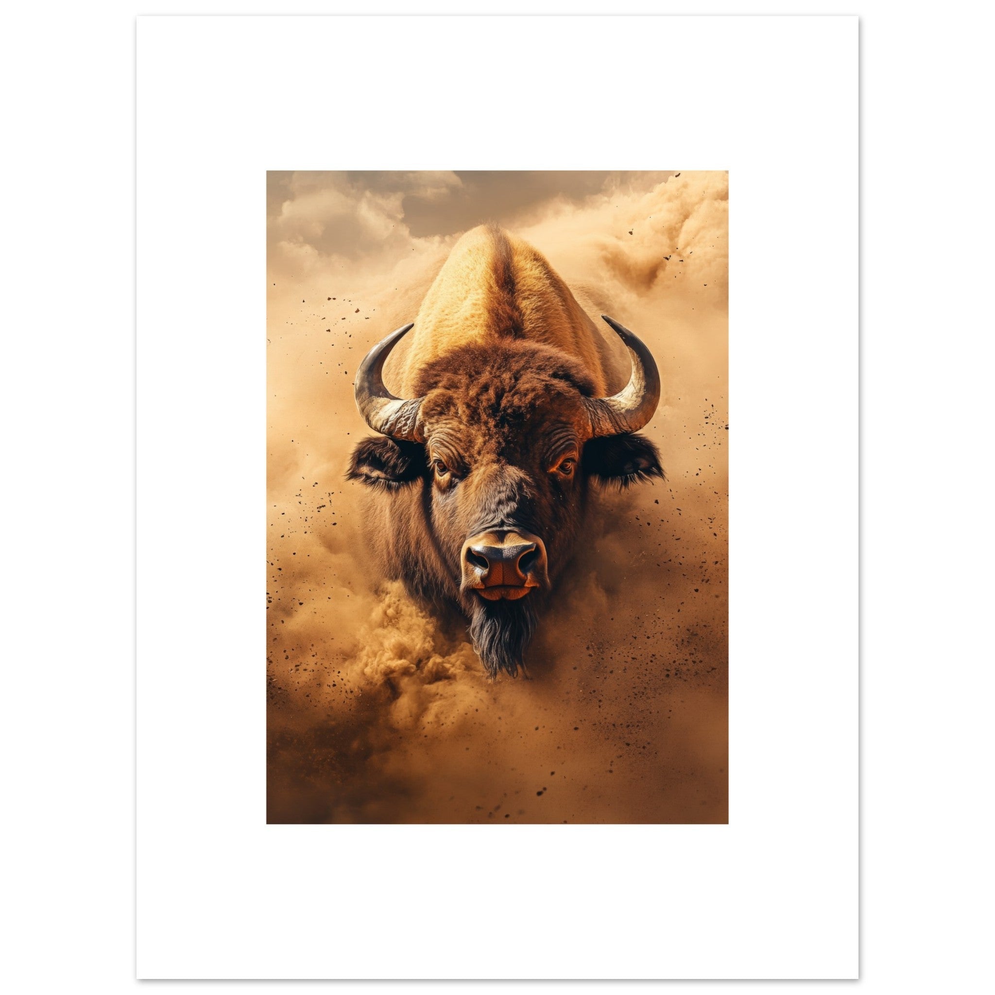 Buffalo portrait in a sandstorm 3