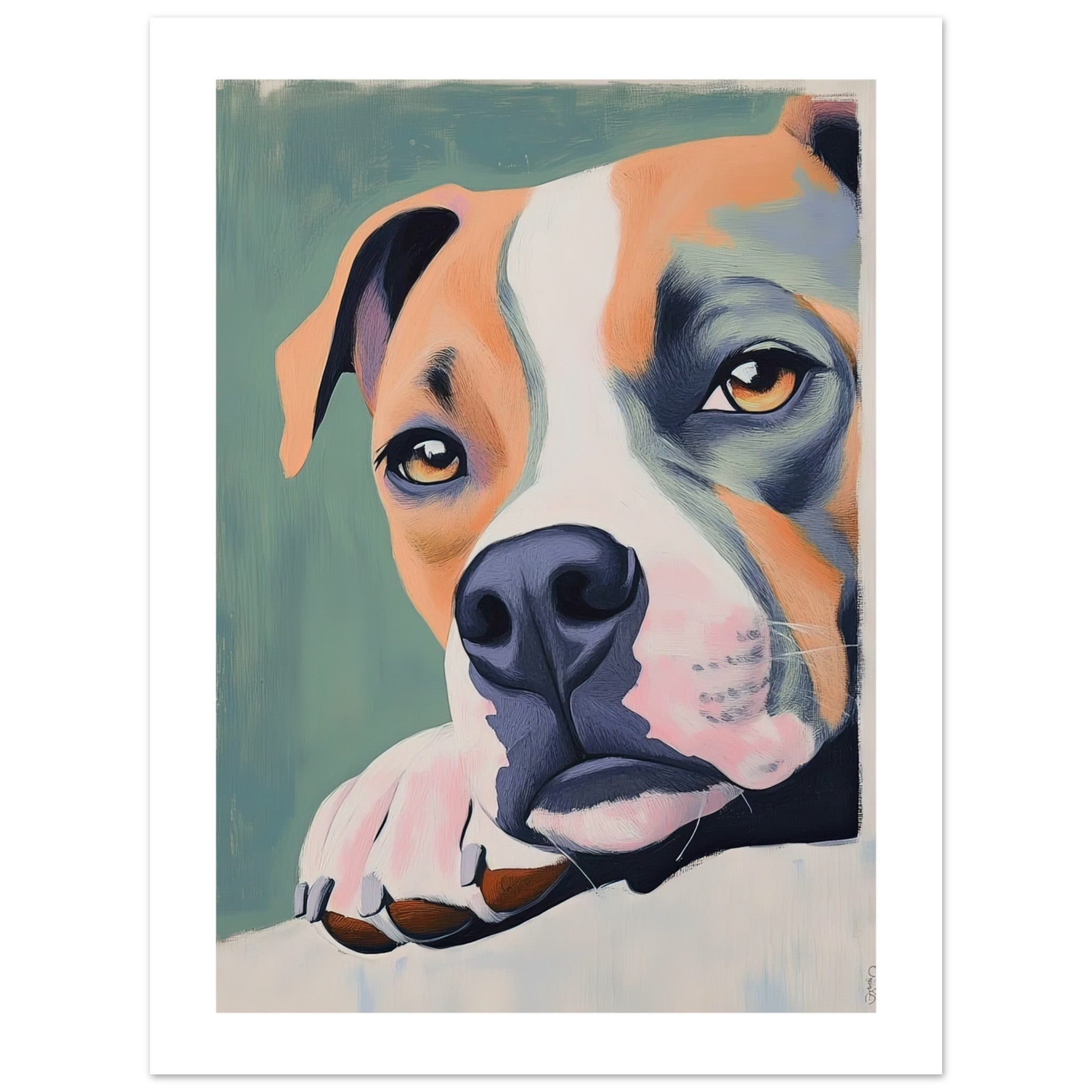 American Staffordshire Dog Relaxing Pastel Colored