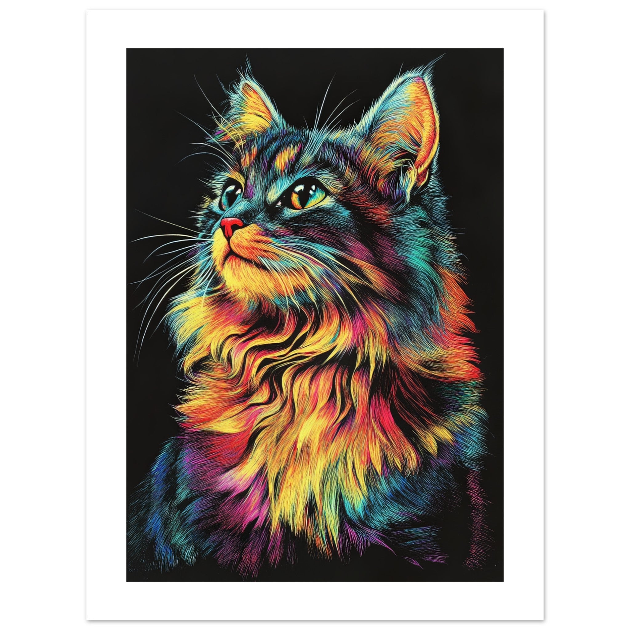 American Curl Cat Painted With Tone Pen 1