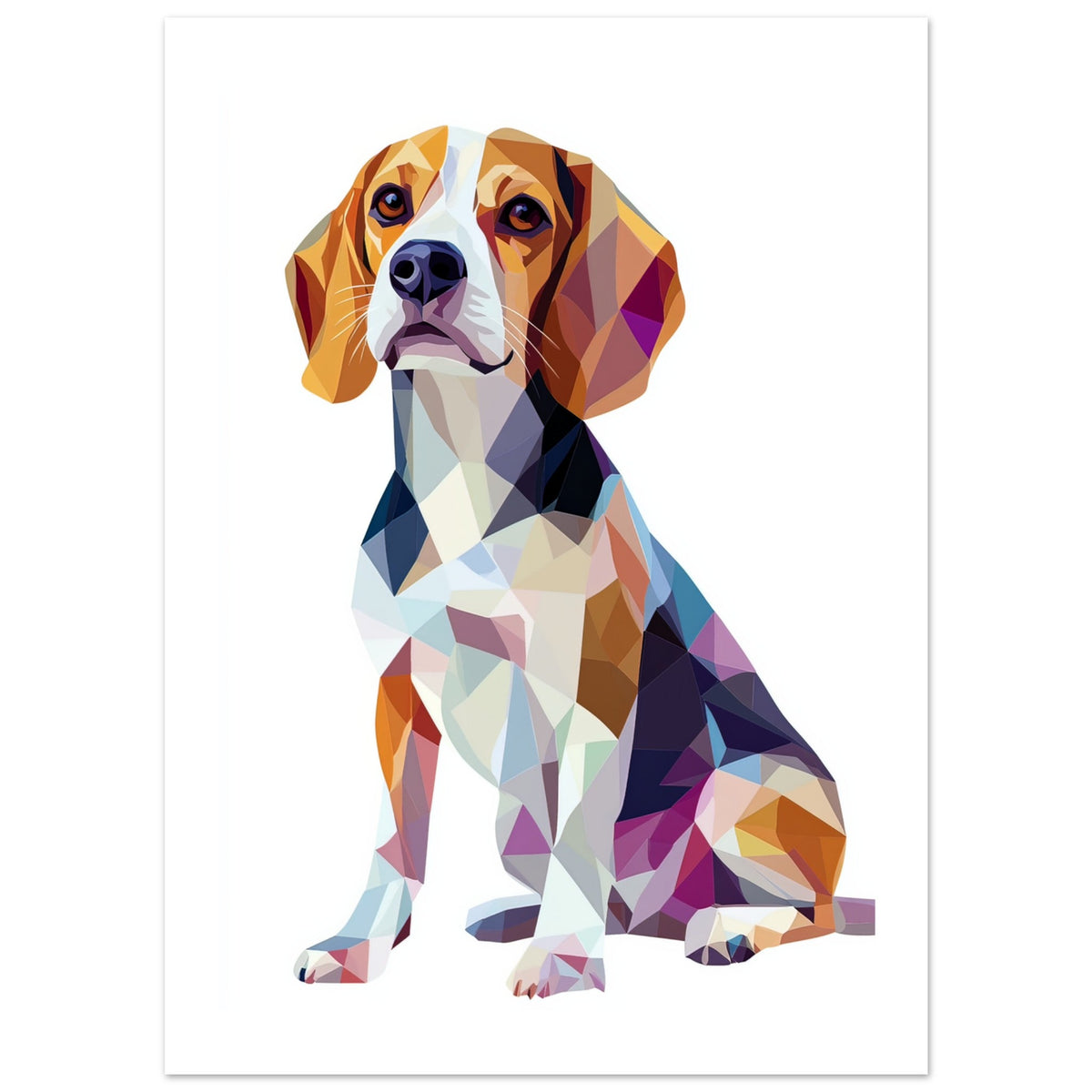 Beagle Dog Illustrated with Colorful Triangles 2