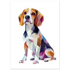 Beagle Dog Illustrated with Colorful Triangles 2