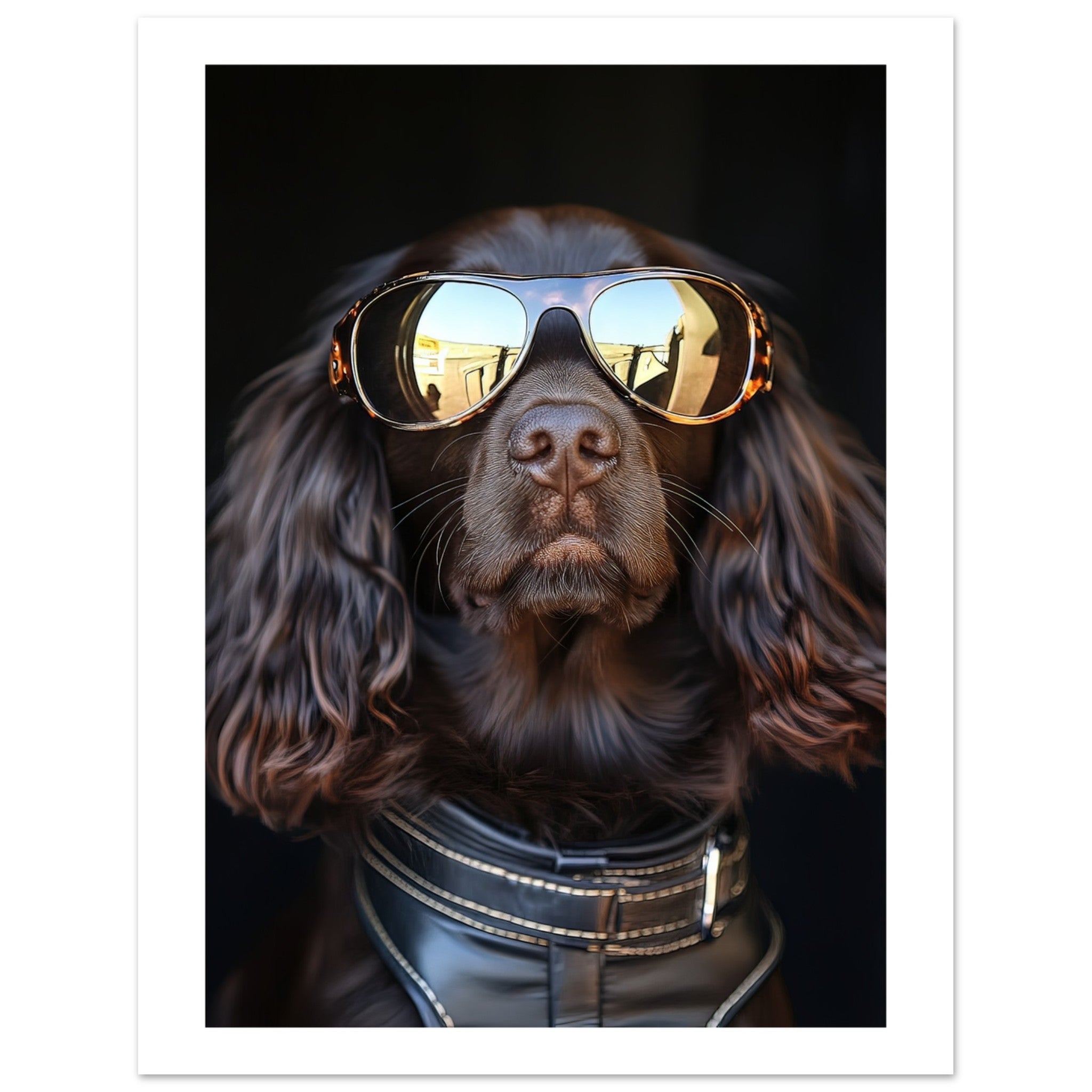 Boykin Spaniel Dog Wearing Pilot Sunglasses 1