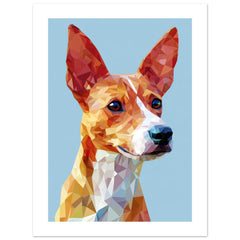 Basenji Dog Illustrated with Colorful Triangles 2