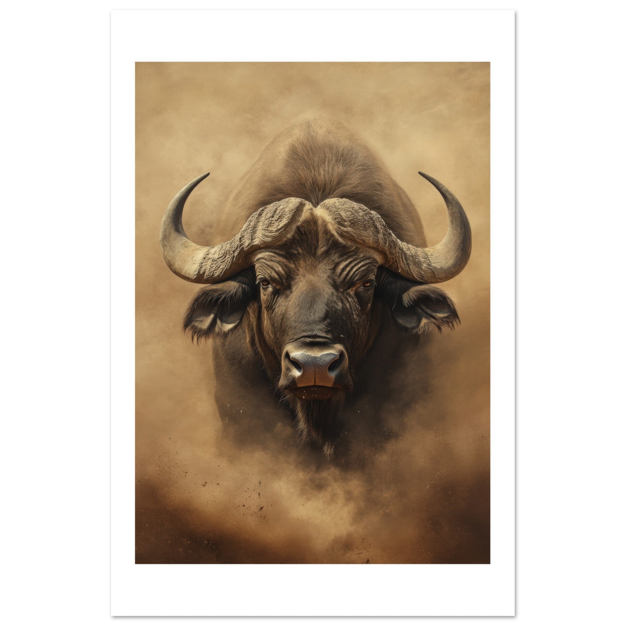 Buffalo portrait in a sandstorm 2