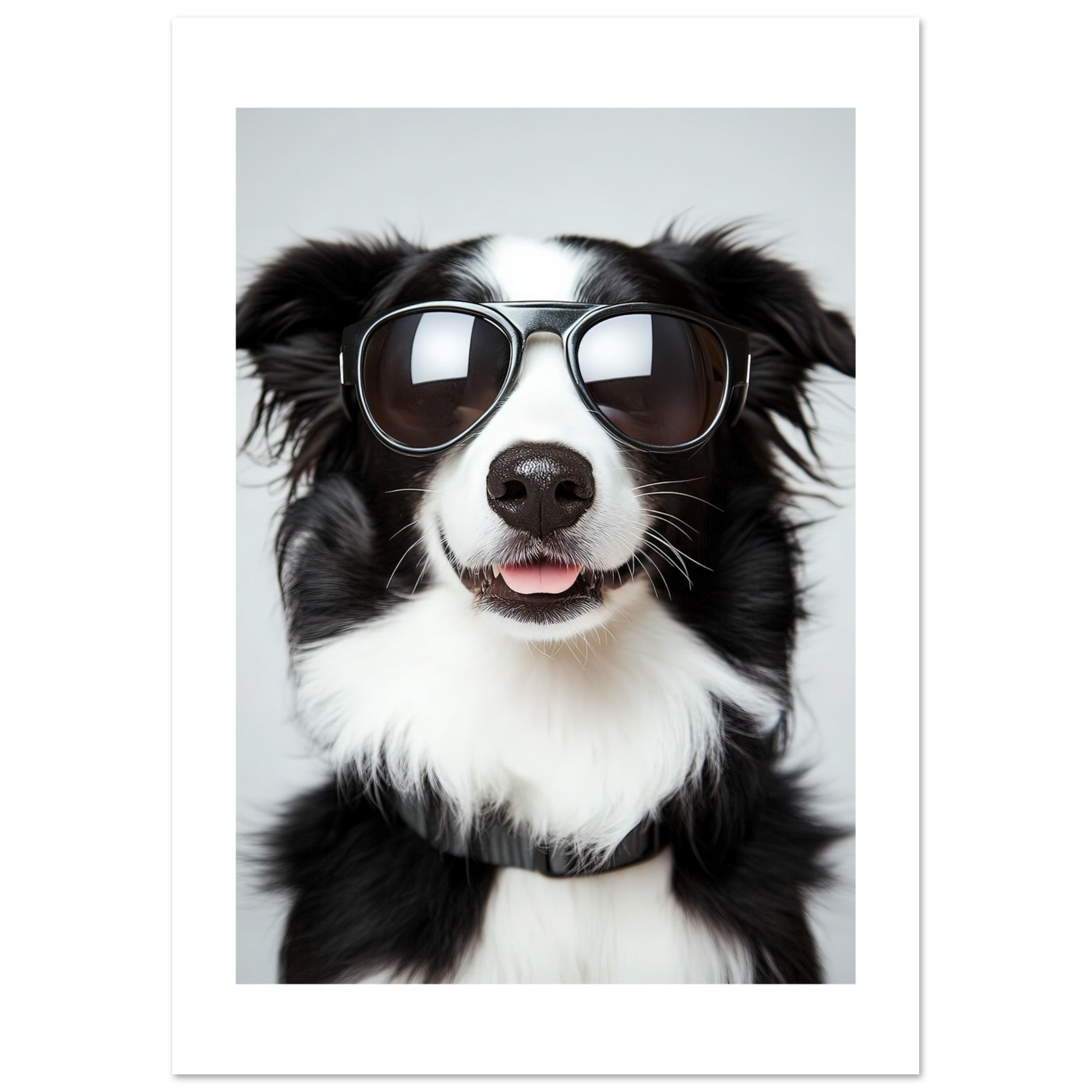 Border Collie Dog Wearing Pilot Sunglasses 3