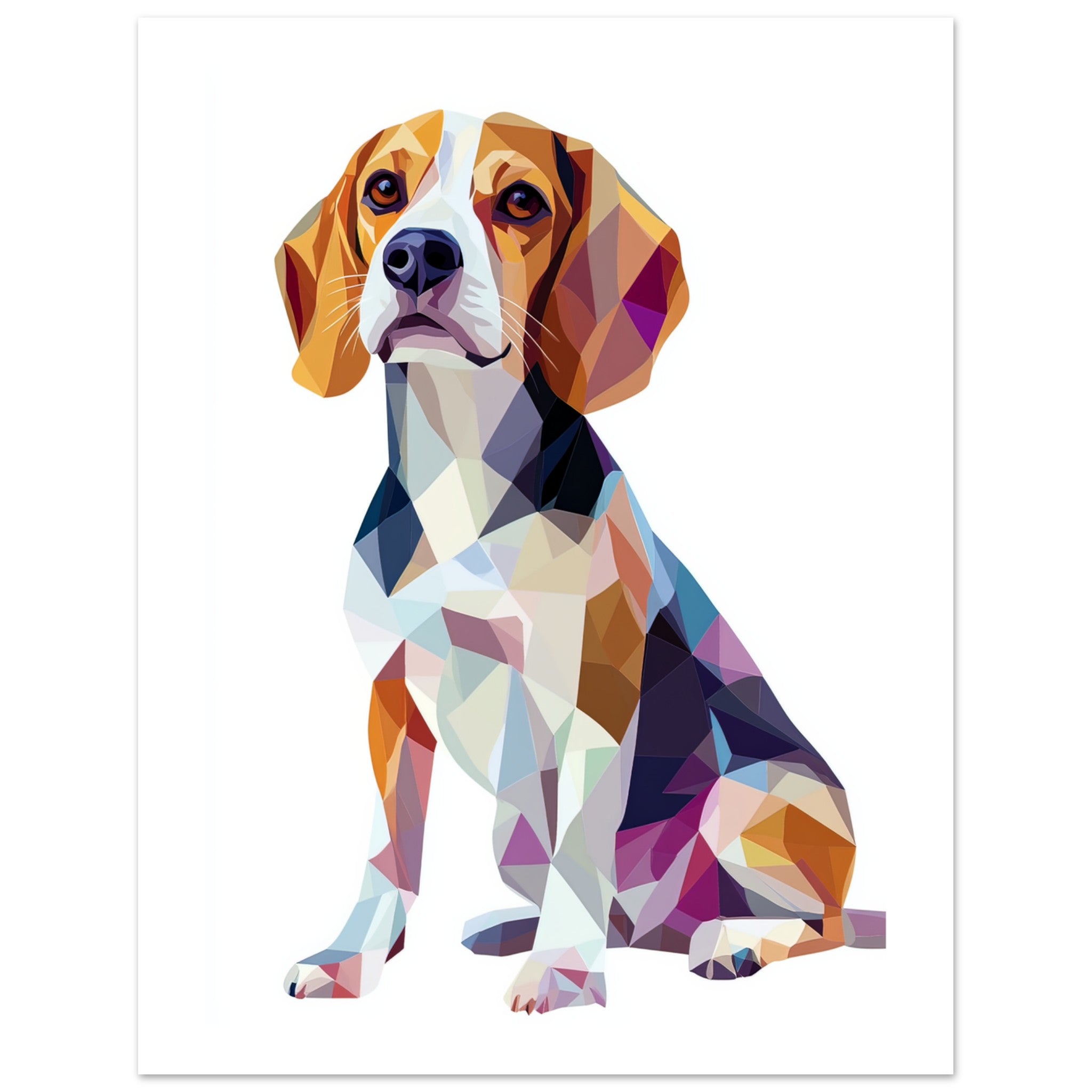 Beagle Dog Illustrated with Colorful Triangles 2