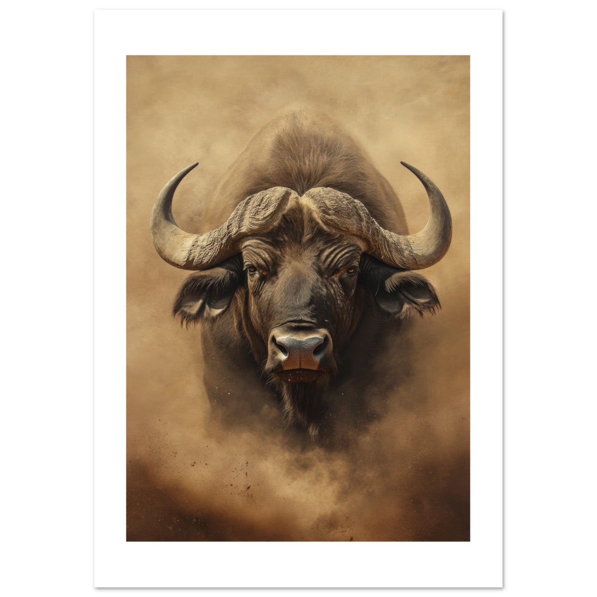 Buffalo portrait in a sandstorm 2
