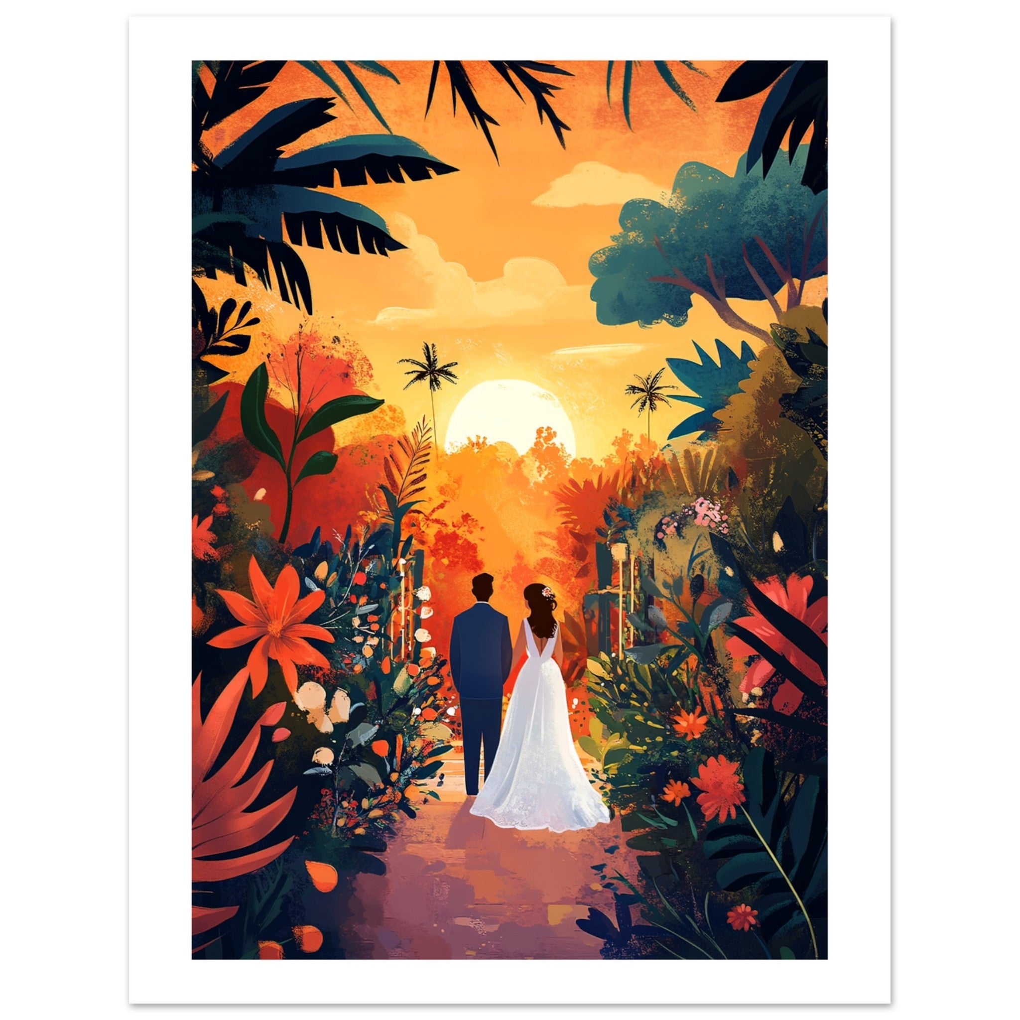 A wedding couple infront of a garden 4