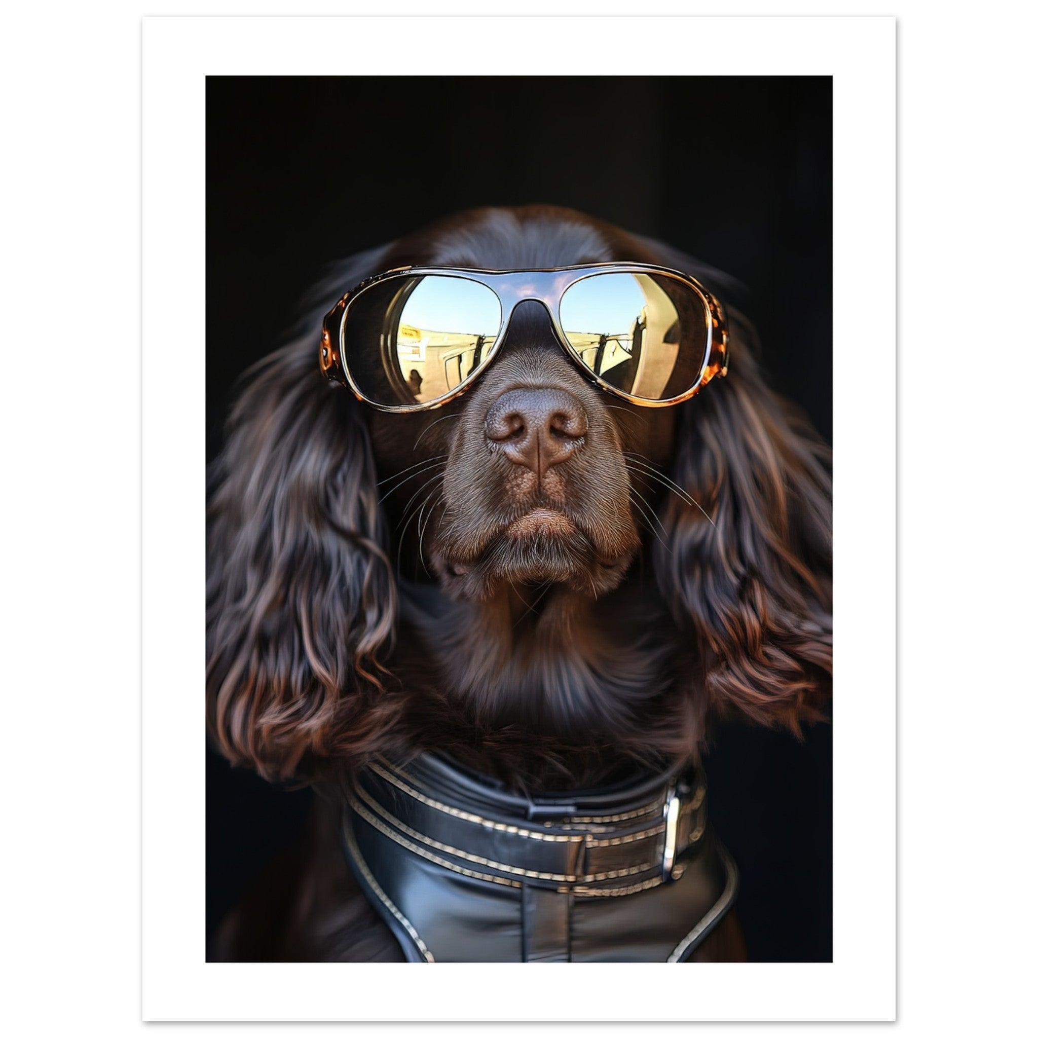 Boykin Spaniel Dog Wearing Pilot Sunglasses 1