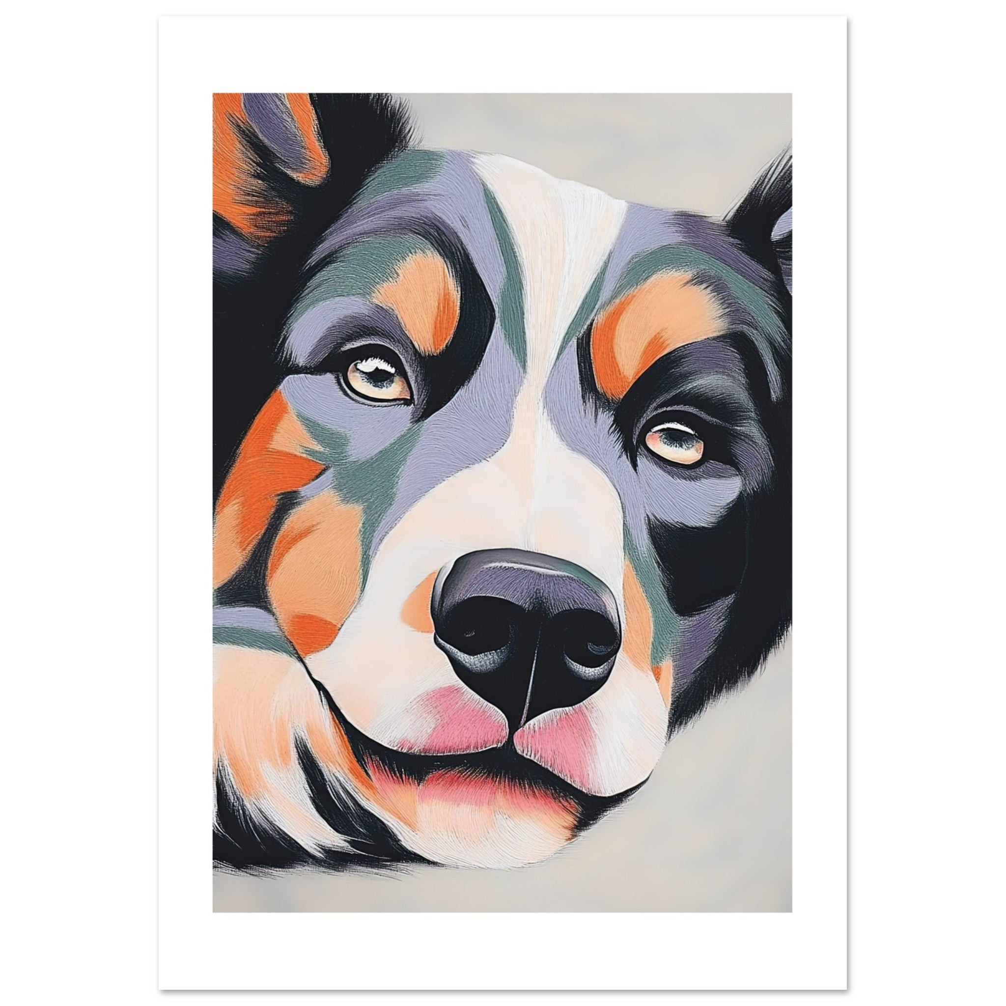 Australian Shepherd Dog Relaxing Pastel Colored 2
